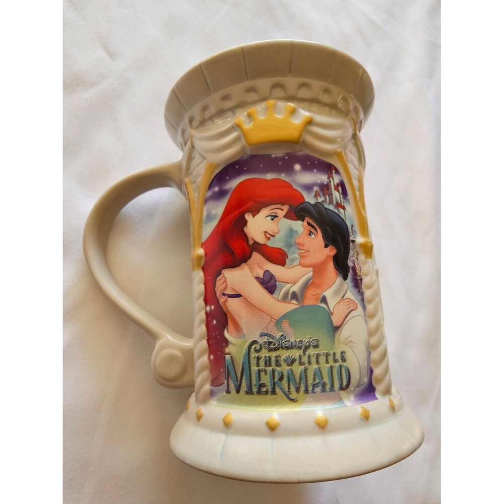 Disney The Little Mermaid Ceramic Stein Mug - Red, Purple & Cream